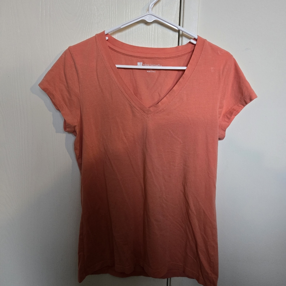 Valerie Bertinelli Short Sleeve Coral Shirt XL